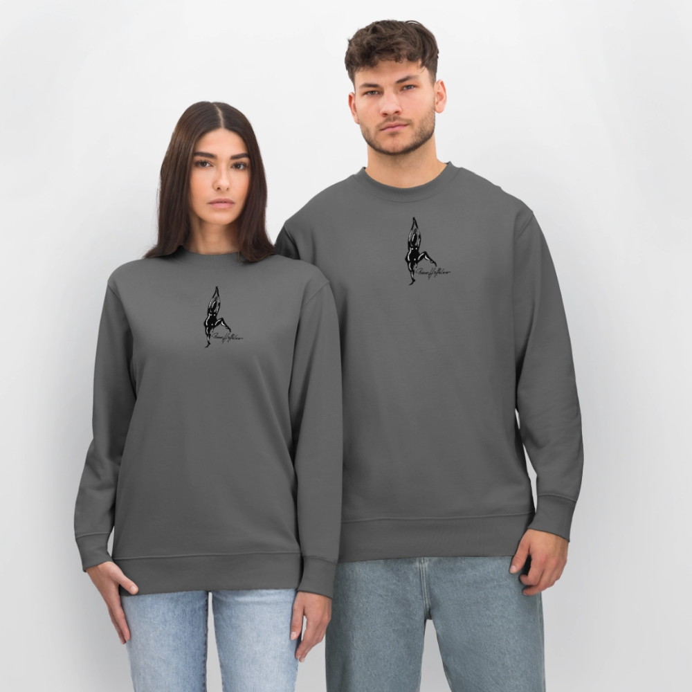 Unisex Bio-Sweatshirt mit TUSCHEMÄNNCHEN PRINT - Anthrazit