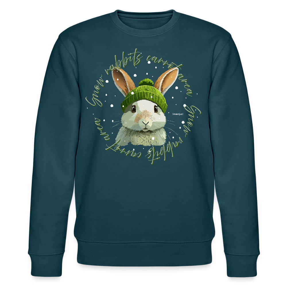 Unisex Bio-Sweatshirt mit SNOW RABBITS CARROT AREA PRINT - Dunkles Petrol