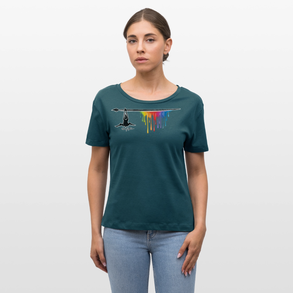 Frauen T-Shirt mit MÄNNLE PRINT - Dunkles Petrol