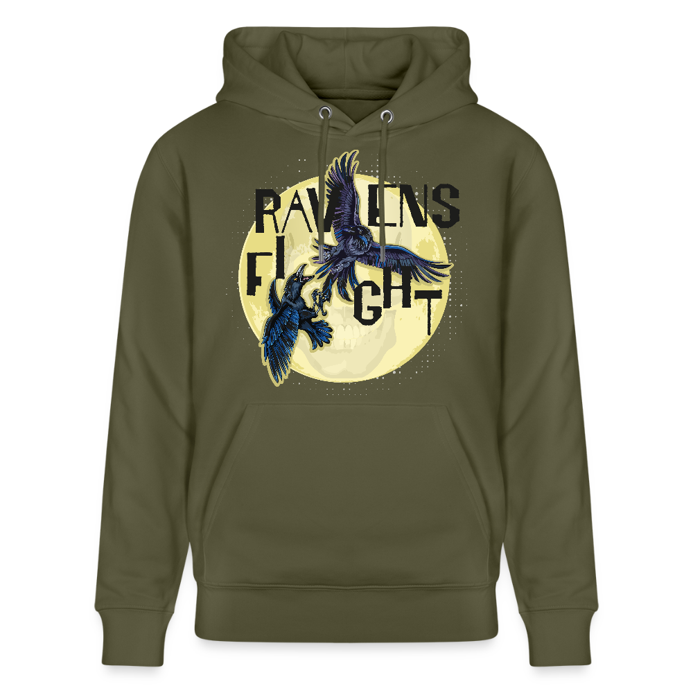 Unisex Hoodie mit RAVENS FIGHT PRINT - Khaki Grün