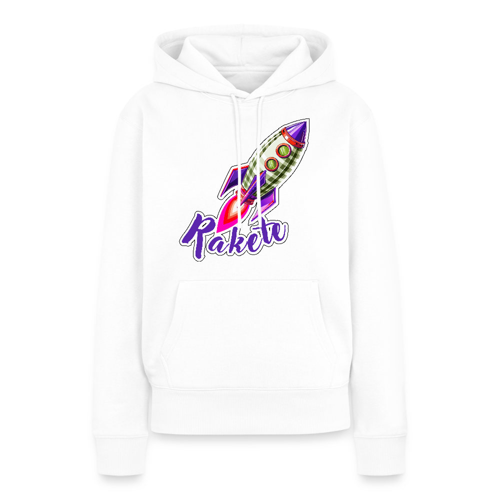 Frauen Premium Hoodie mit RAKETE PRINT - Weiß
