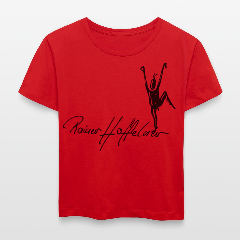 Frauen T-Shirt mit TUSCHEMÄNNCHEN PRINT - Rot