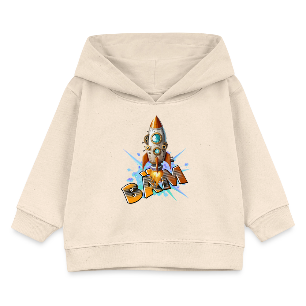 MNJS KIDS Bio Hoodie mit BÄM PRINT - Weißgrau