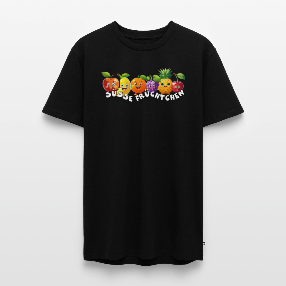 Männer Premium T-Shirt mit SÜSSE FRÜCHTCHEN PRINT - Schwarz