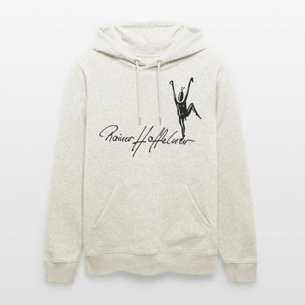 Unisex Bio-Hoodie mit TUSCHEMÄNNCHEN PRINT - Beige meliert