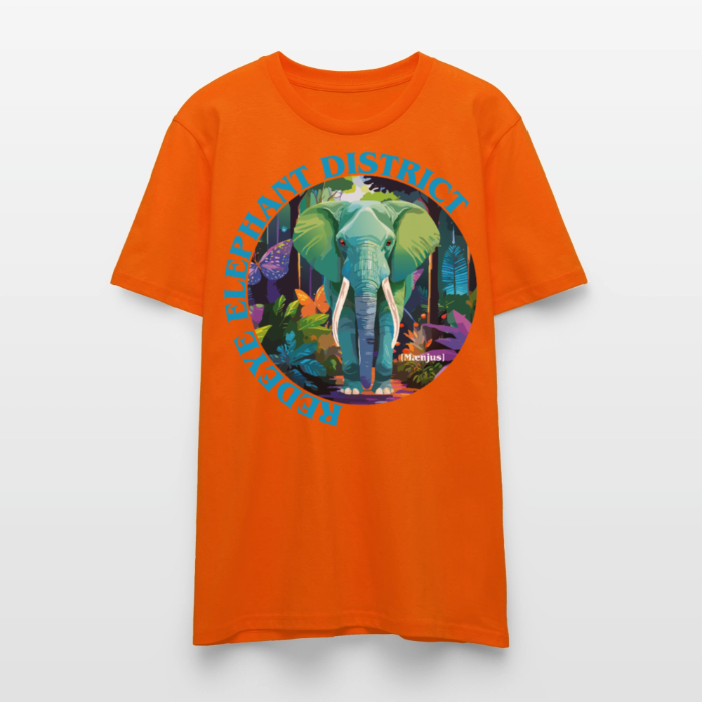 Unisex T-Shirt mit REDEYE ELEPHANT DISTRICT PRINT Vorderseite - Tieforange