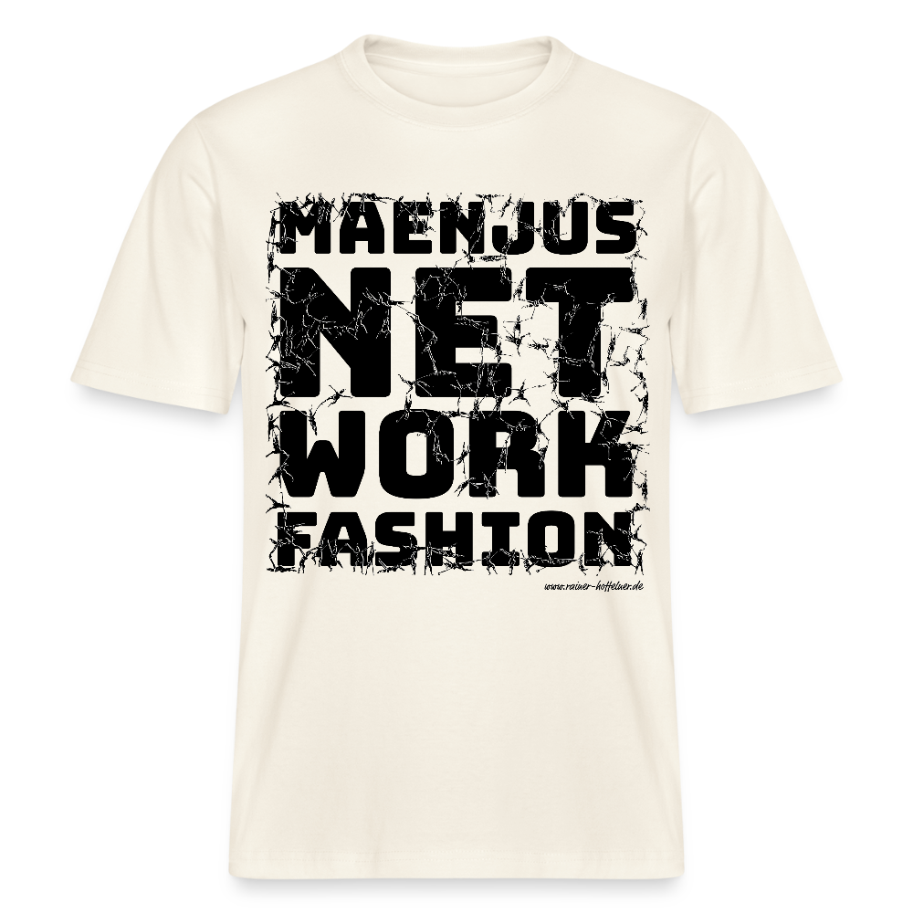 Unisex Bio-T-Shirt mit MAENJUS NETWORK FASHION PRINT - Naturweiß