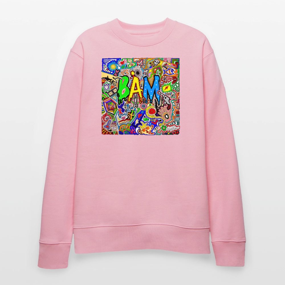 Unisex Bio-Sweatshirt mit BÄM PRINT - Hellrosa