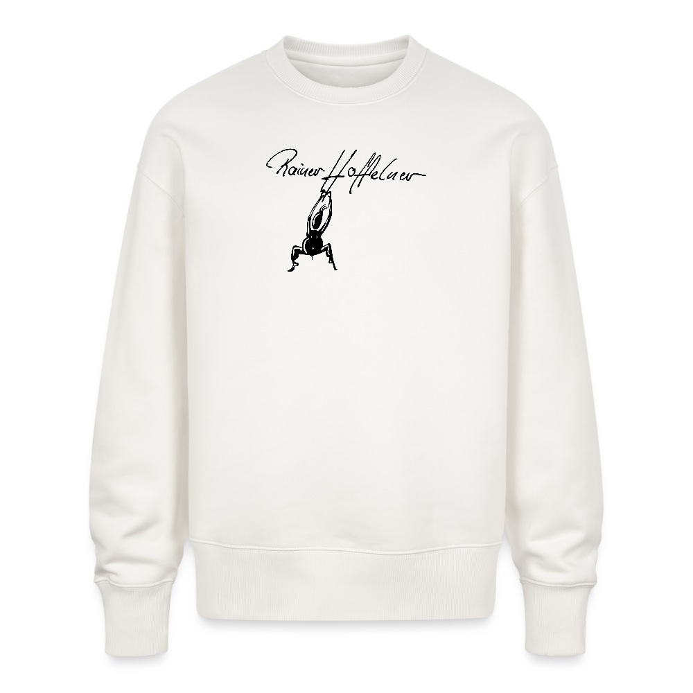 Unisex Oversize Bio Pullover mit TUSCHEMÄNNCHEN PRINT - OFF WHITE