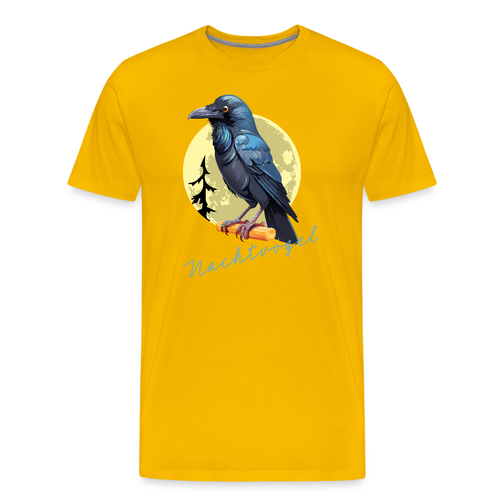 Männer Premium T-Shirt mit NACHTVOGEL PRINT - Sonnengelb