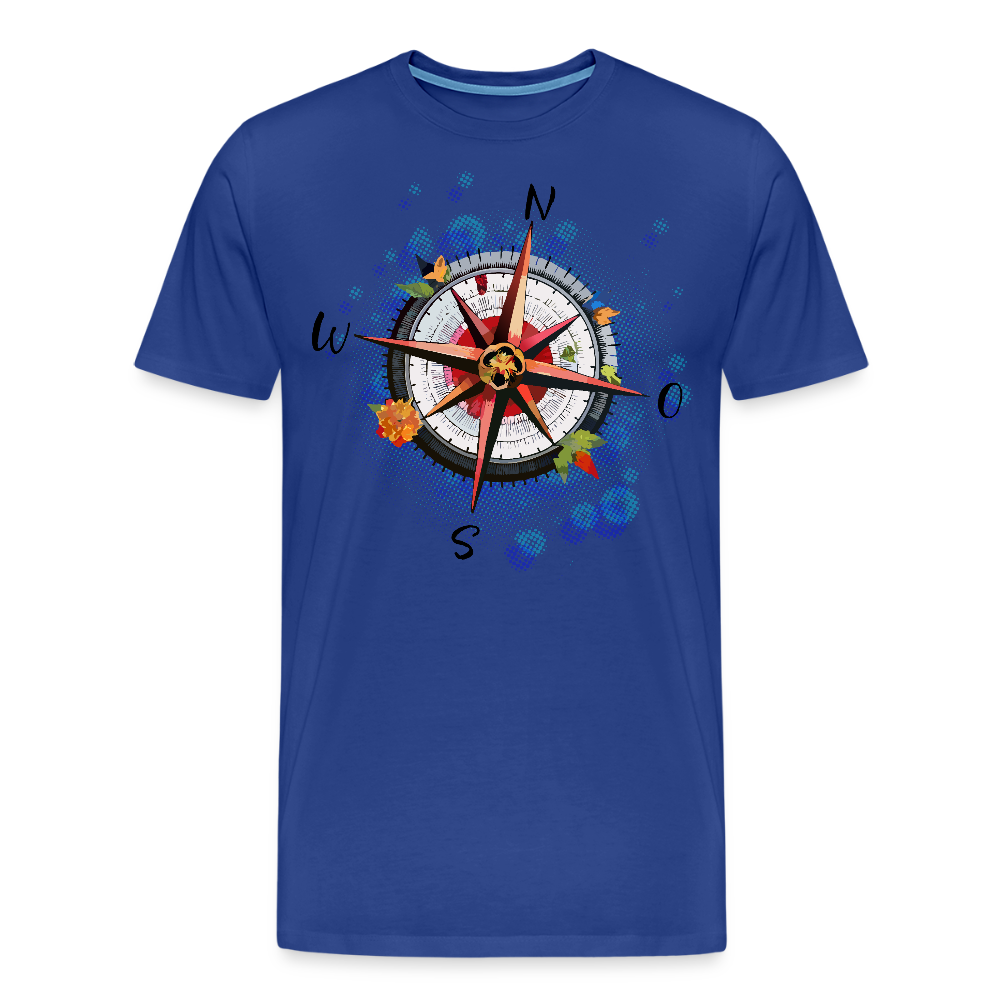 Männer Premium T-Shirt mit WINDROSE PRINT - Königsblau