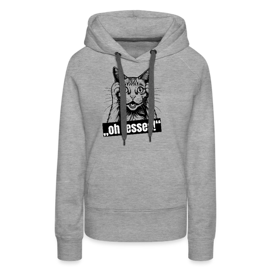 Frauen Premium Hoodie mit OH JESSES PRINT - Grau meliert