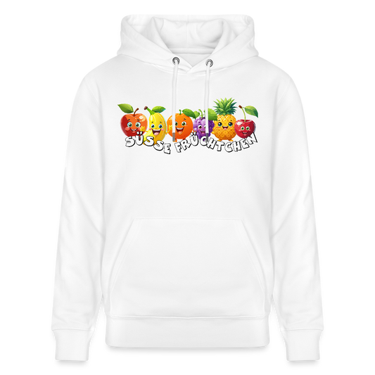 Unisex Hoodie mit SÜSSE FRÜCHTCHEN PRINT - Weiß