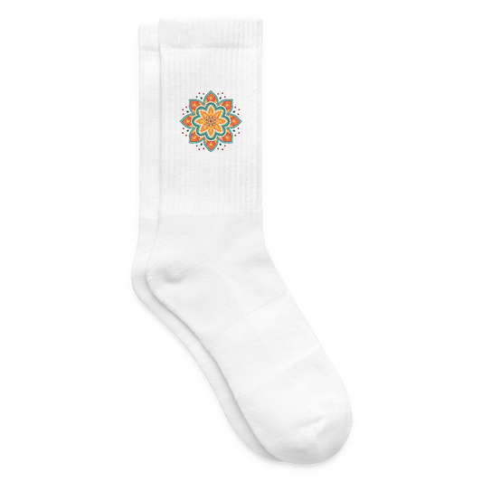 Tennissocken mit MANDALA Print - Weiß