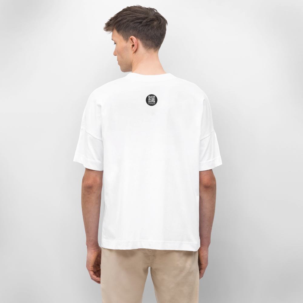 Oversized Unisex Bio T-Shirt mit MNJS CREW no limits PRINT - Weiß