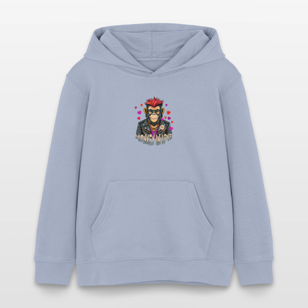 MNJS KIDS Bio-Hoodie mit MONKEY IN LOVE PRINT - Lavendel-Violett