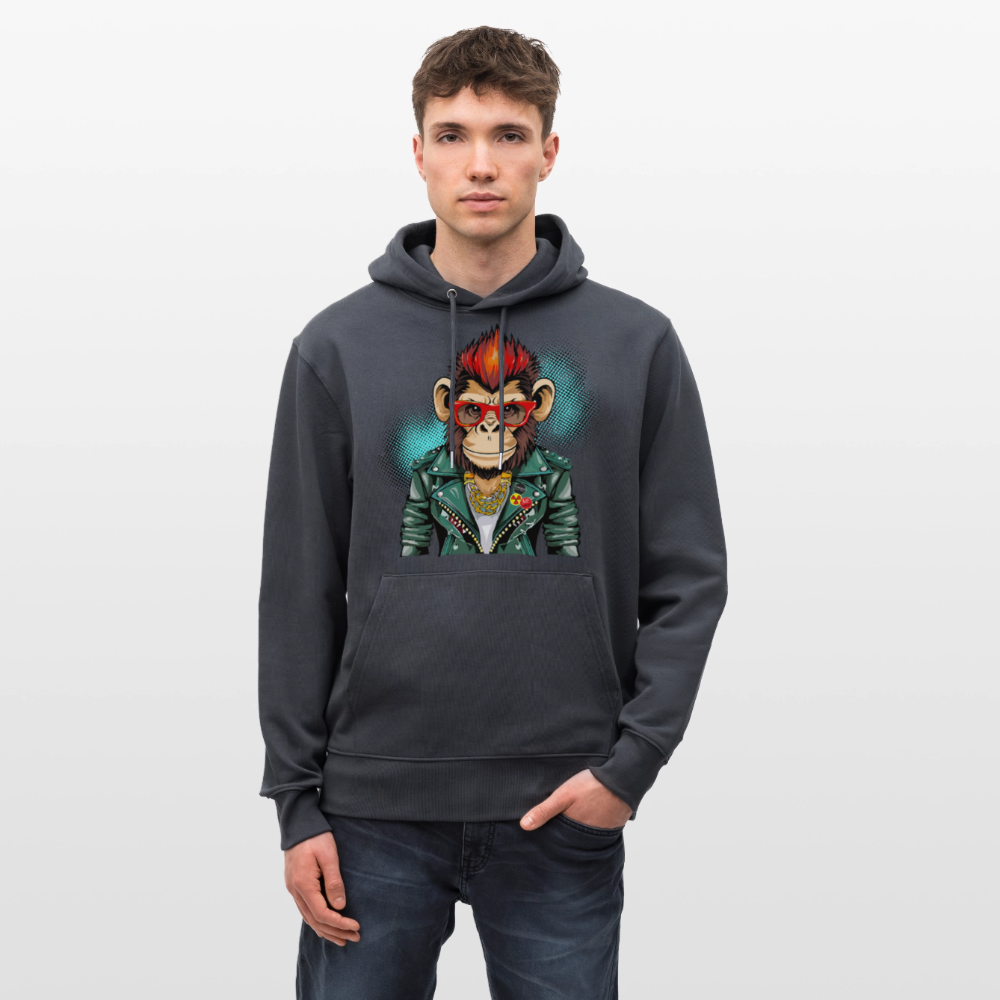 Unisex Hoodie mit MONKEY PRINT - Indigoblau