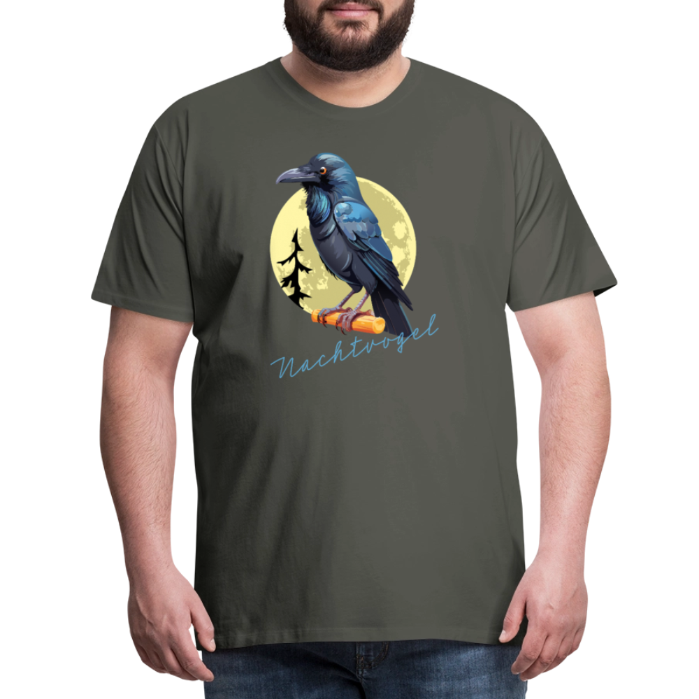 Männer Premium T-Shirt mit NACHTVOGEL PRINT - Asphalt