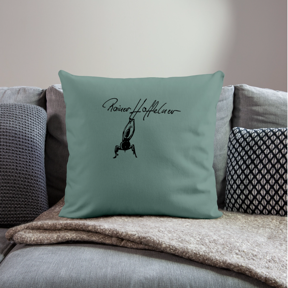 Sofakissenbezug 44 x 44 cm mit TUSCHEMÄNNCHN PRINT - Tanngrün