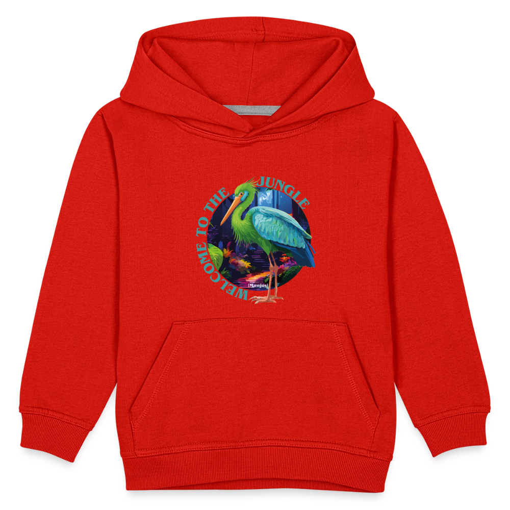 MNJS KIDS Premium Hoodie mit WELCOME TO THE JUNGLE PRINT - Rot