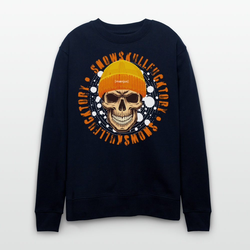 Unisex Bio-Sweatshirt mit SNOWSKULL FUCKTORY PRINT - Navy