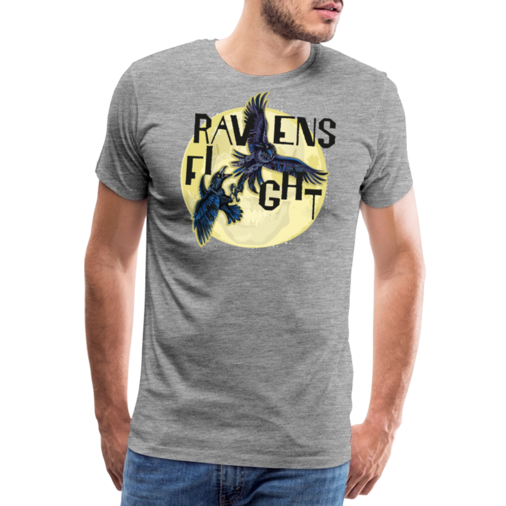Männer Premium T-Shirt mit RAVENS FIGHT PRINT - Grau meliert