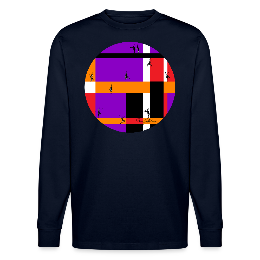 Unisex Bio-Langarmshirt mit DYNAMIC FIELDS PRINT - Navy