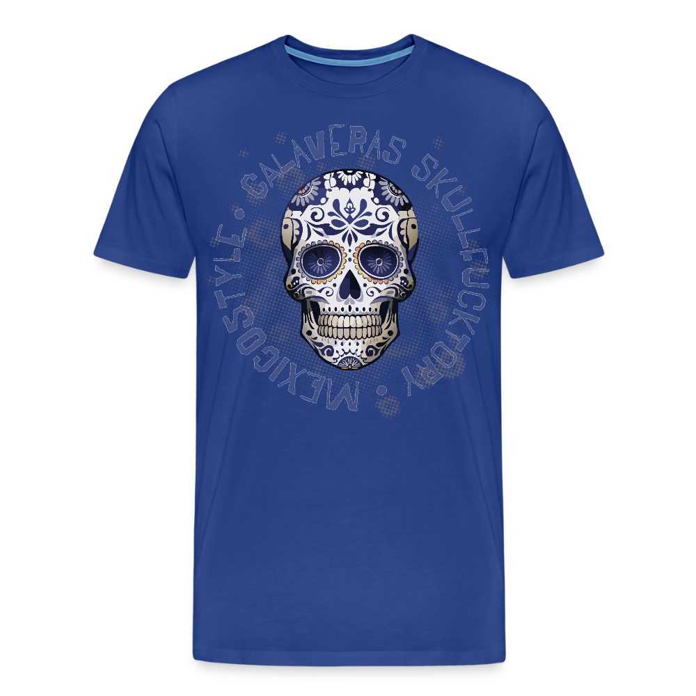 Männer Premium T-Shirt mit CALAVERAS SKULL PRINT - Königsblau