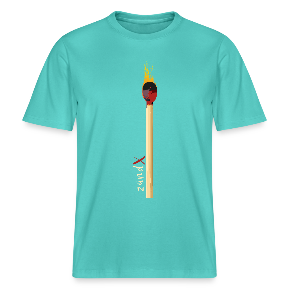 Unisex Bio-T-Shirt mit zündX PRINT - Poolblau