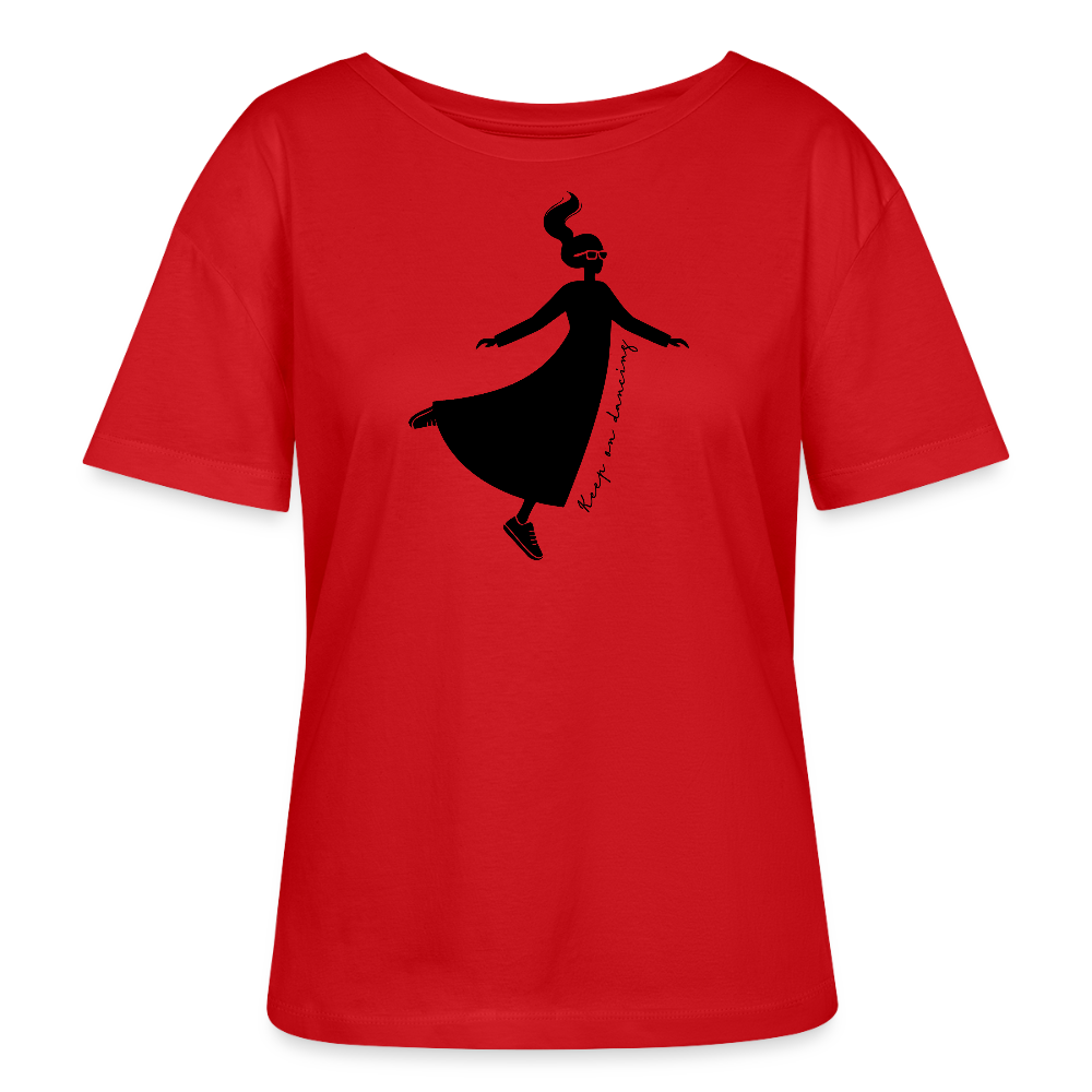 Frauen T-Shirt mit KEEP ON DANCING PRINT - Rot
