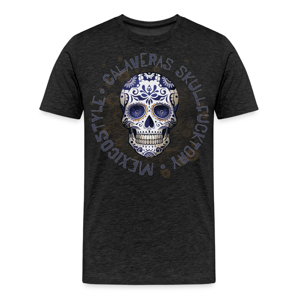 Männer Premium T-Shirt mit CALAVERAS SKULL PRINT - Anthrazit