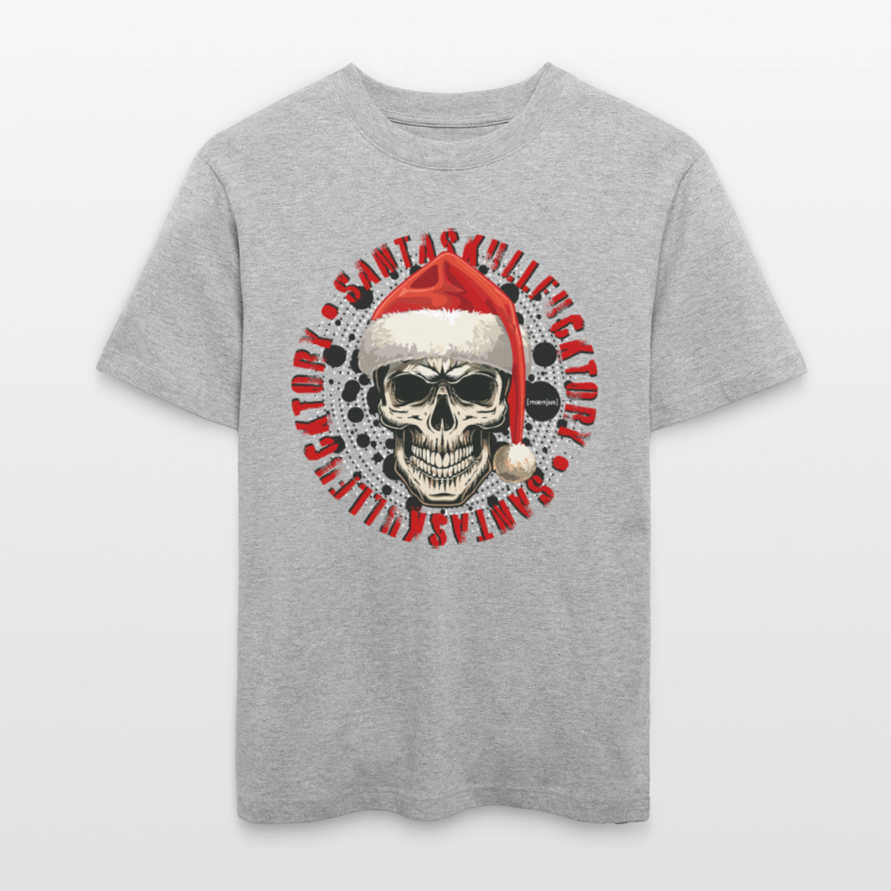 Unisex Bio-T-Shirt mit SANTASKULL FUCKTORY PRINT - Grau meliert