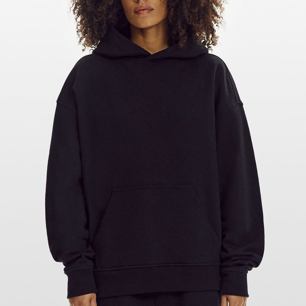 Heavyweight Oversized Organic Hoodie mit ROCK YOUR LIFE PRINT - SOLID BLACK