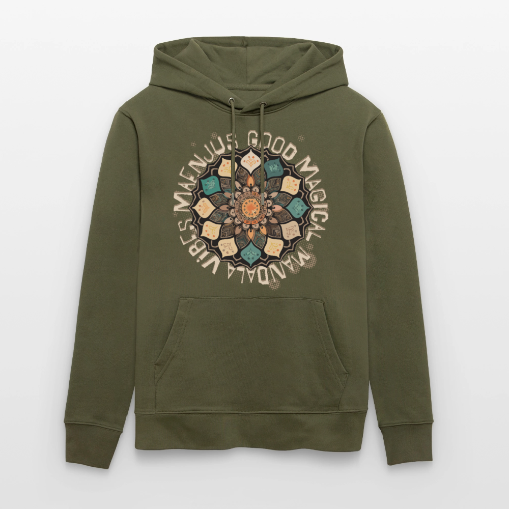 Unisex Bio-Hoodie mit MANDALA VIBES PRINT - Khaki Grün
