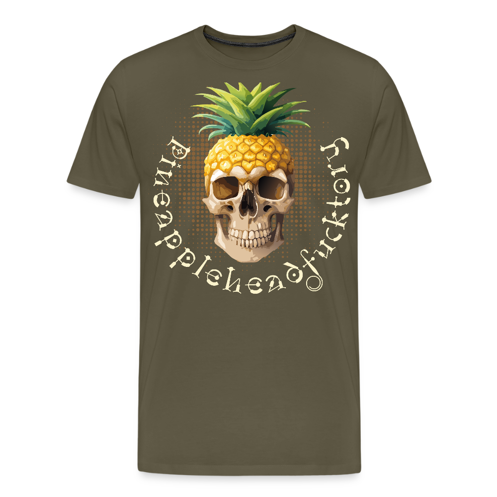 Männer Premium T-Shirt mit PINEAPPLEHEAD SKULL PRINT - Khaki