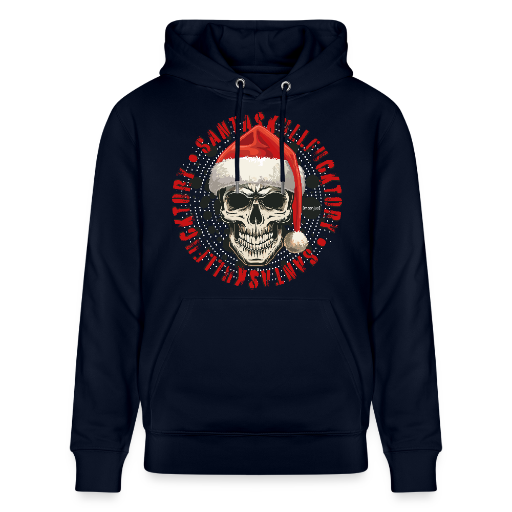 Unisex Bio-Hoodie mit SANTASKULL FUCKTORY PRINT - Navy