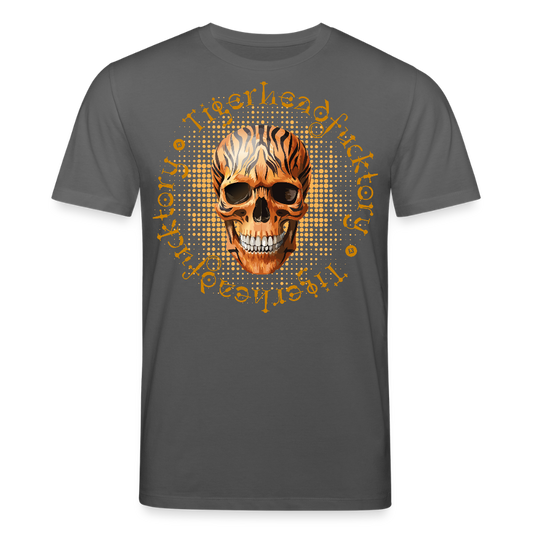 Unisex Bio-T-Shirt mit TIGERHEAD SKULL PRINT Vorderseite - Anthrazit
