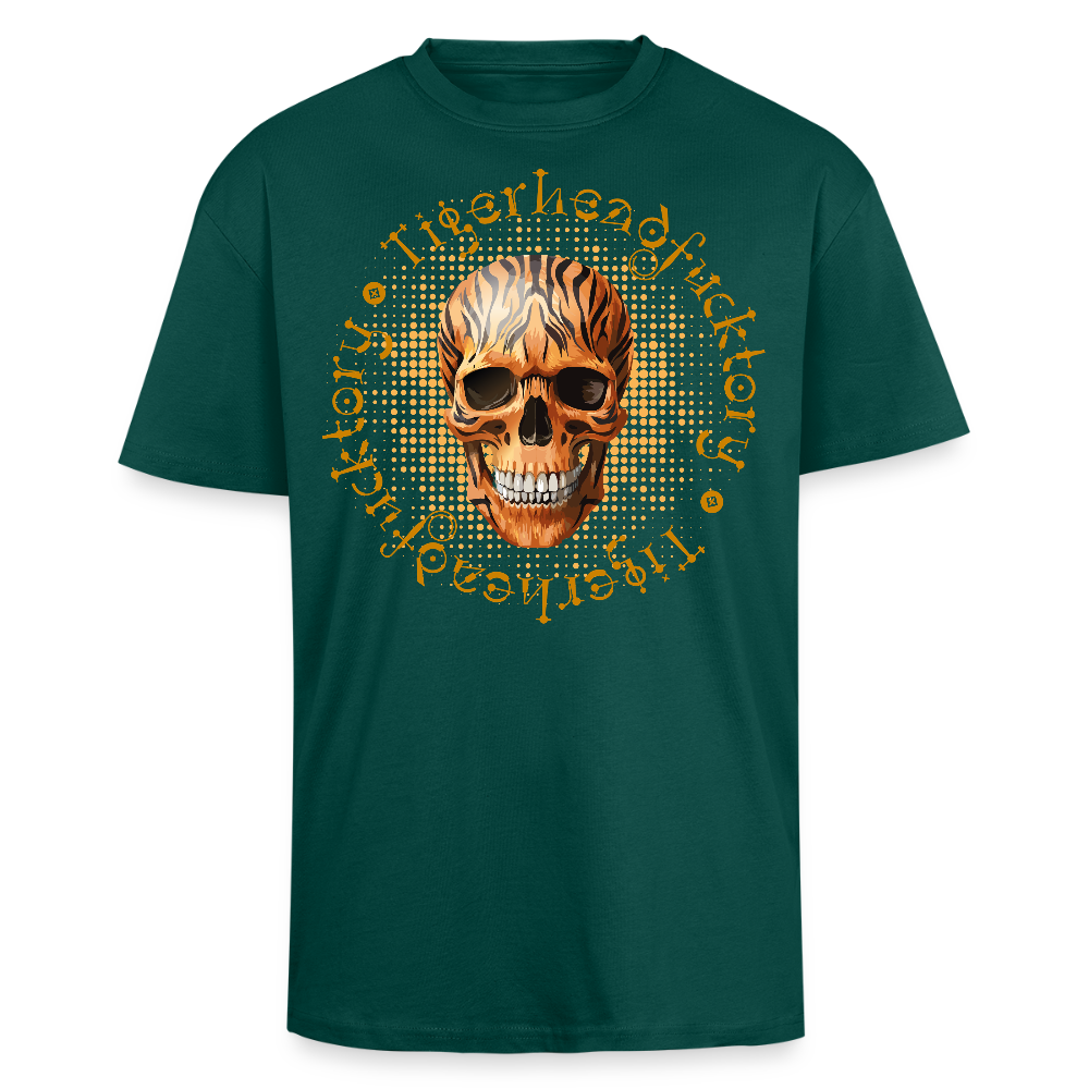 Heavy Oversize T-Shirt mit TIGERHEAD SKULL PRINT - hunter Green