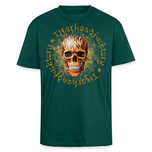 Heavy Oversize T-Shirt mit TIGERHEAD SKULL PRINT - hunter Green