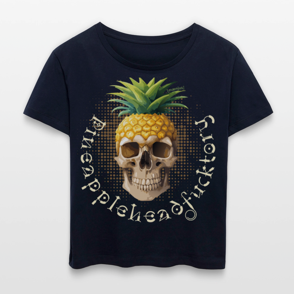 Frauen T-Shirt mit PINEAPPLE SKULL PRINT - Navy