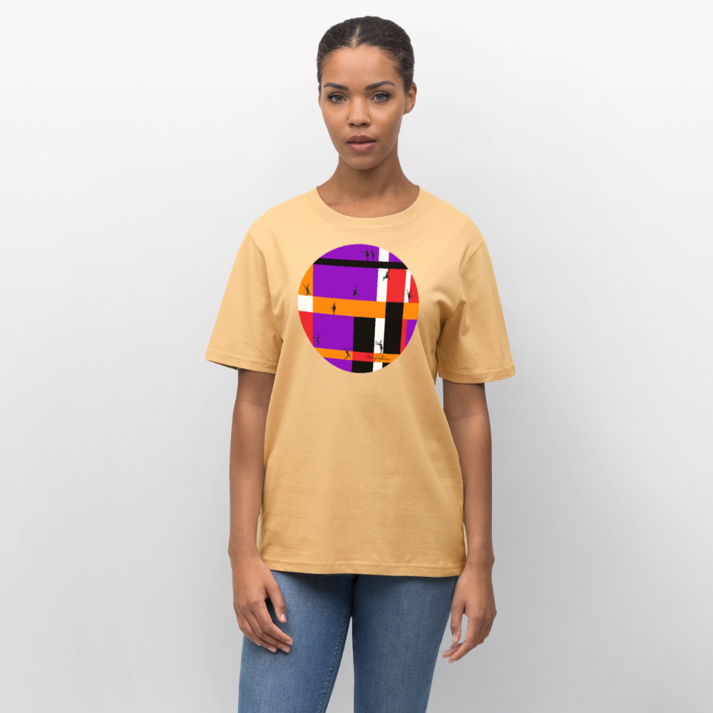 Relaxed Fit Unisex Bio-T-Shirt mit DYNAMIC FIELDS PRINT - Hellgelb