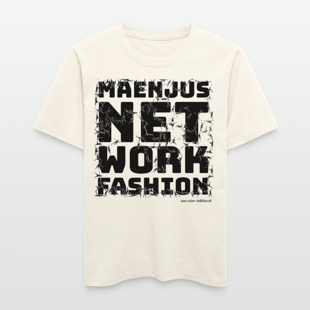 Unisex Bio-T-Shirt mit MAENJUS NETWORK FASHION PRINT - Naturweiß