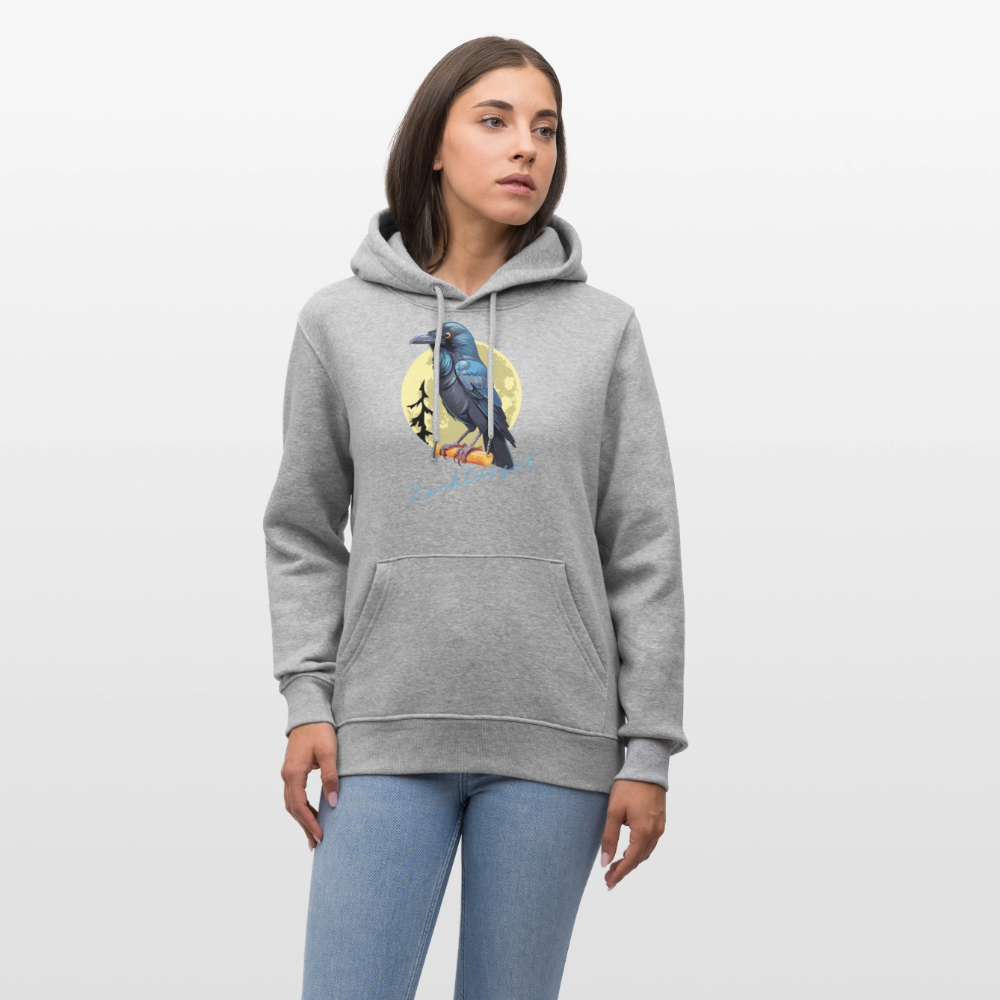 Unisex Hoodie mit NACHTVOGEL PRINT - Grau meliert