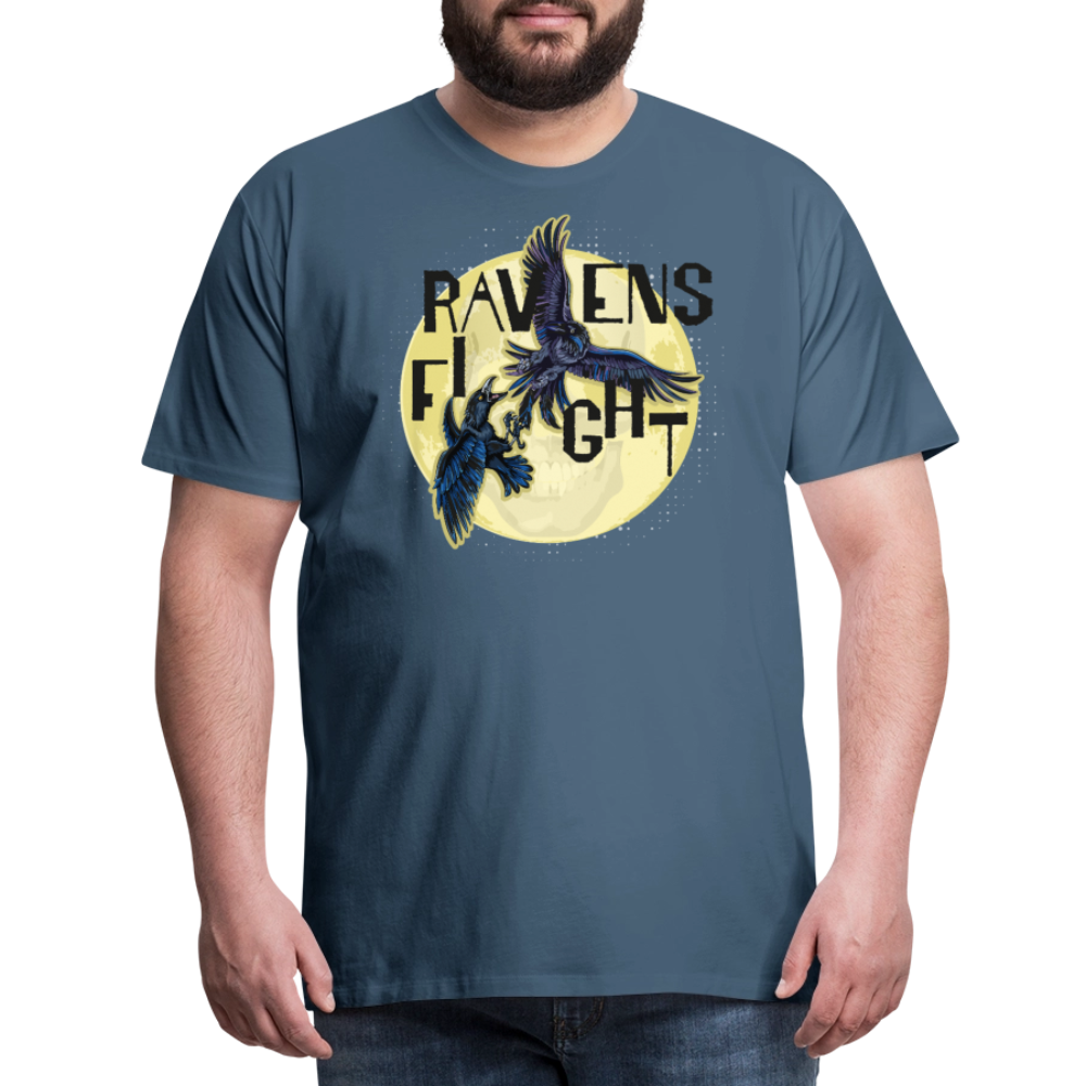 Männer Premium T-Shirt mit RAVENS FIGHT PRINT - Blaugrau