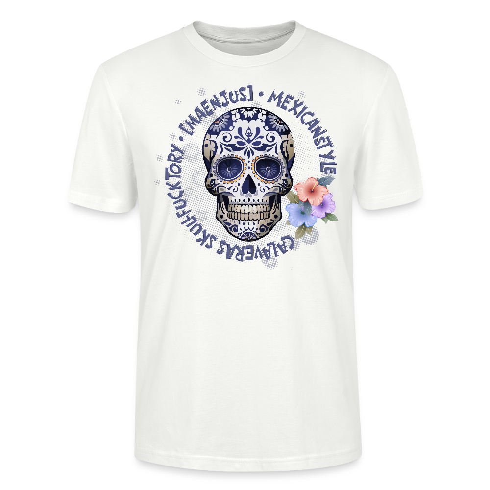 Unisex T-Shirt mit MAENJUS MEXICANSTYLE PRINT Vorderseite - Weiß