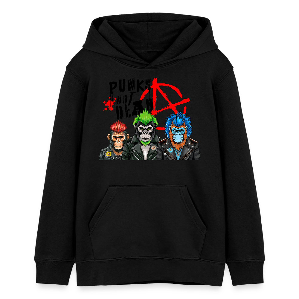 MNJS TEENS Bio-Hoodie mit PUNKS NOT DEAD PRINT - Schwarz