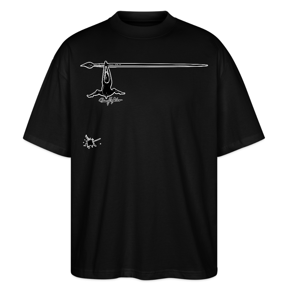 Oversized Unisex T-Shirt mit MÄNNLE PRINT - Schwarz