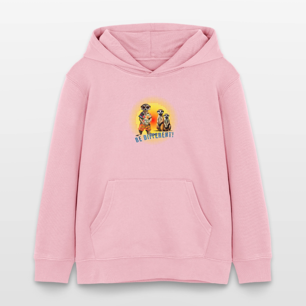 MNJS KIDS Bio-Hoodie mit BE DIFFERENT PRINT - Hellrosa
