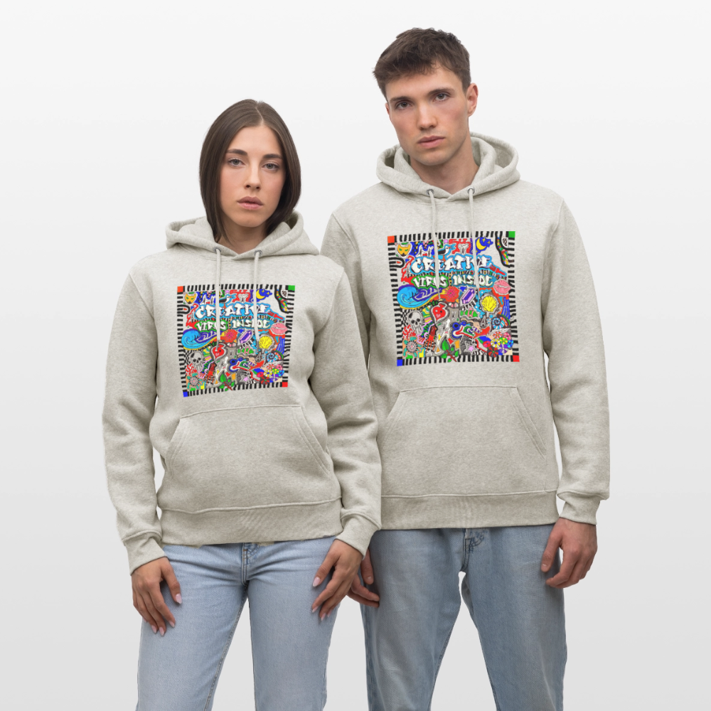 Unisex Bio-Hoodie mit CREATIVE VIRUS INSIDE PRINT - Beige meliert