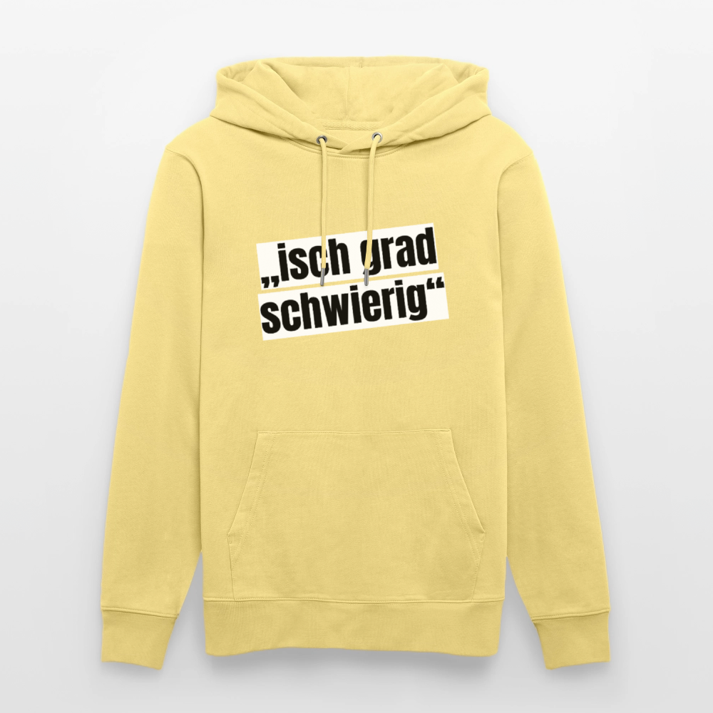 Unisex Hoodie mit ISCH GRAD SCHWIERIG PRINT - Gelb Viva